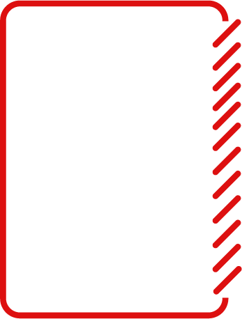 Icono en color rojo que representa la encuadernación en espiral o de anillas
